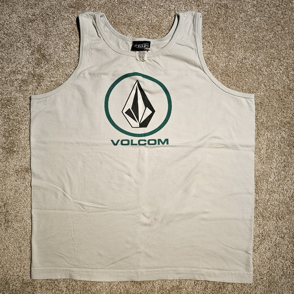 Vintage Y2k Classic Volcom Logo Distressed Tank Top Mens M Grunge Skate Cali