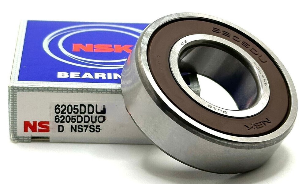 NSK 6205 DDU DEEP GROOVE BALL BEARING, RUBBER SEALED 25x52x15mm 6205-2RS