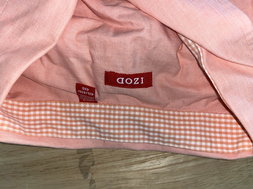Men’s 4xl Izod Orange Button Down Short Sleeve Shirt