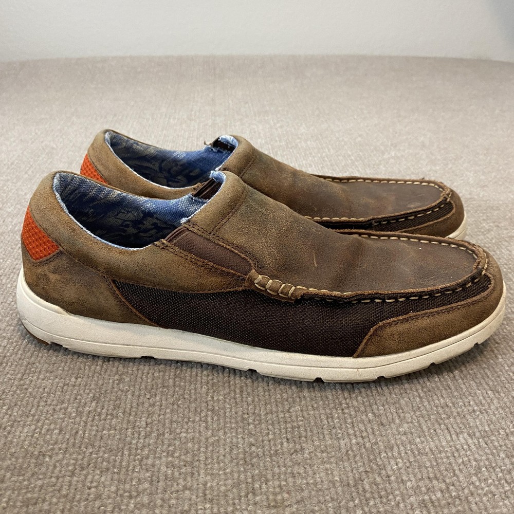 Tommy Bahama Shoes Mens Size 12 Brown Leather Slip On Casual Comfort Loafers