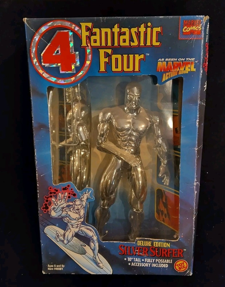 Vintage 1994 Toy Biz Marvel Fantastic Four Silver Surfer Action Figure