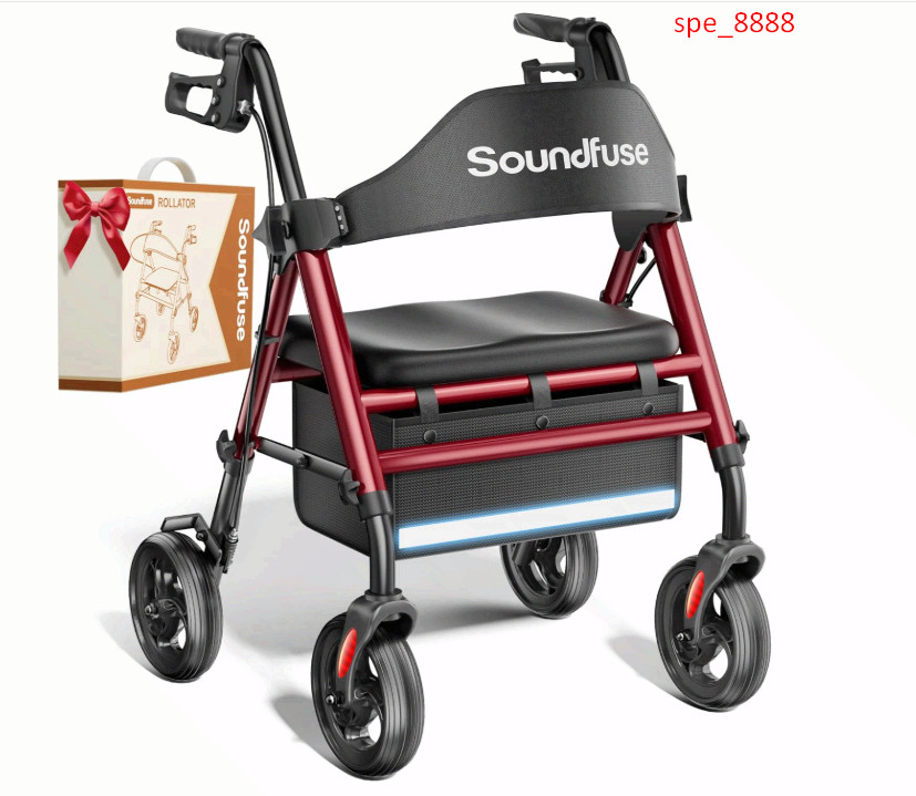 Walkers for Seniors, Rollator Walker with Seat, 8