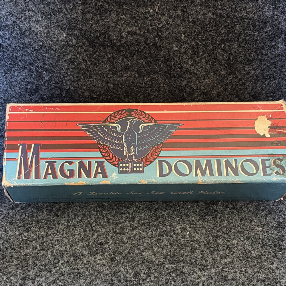 Vintage No. 225 Magna Eagle Dominoes Milton Bradley