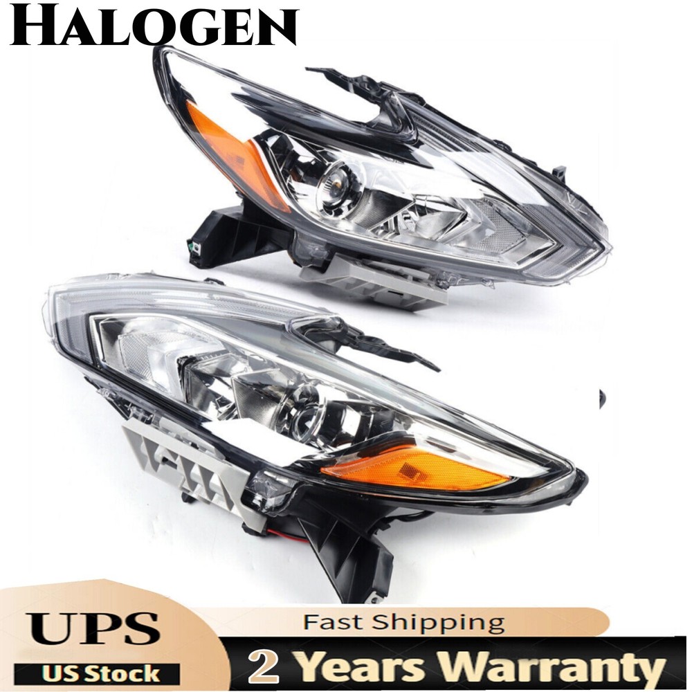 Headlight Set For 2016 2017 2018 Nissan Altima Left+Right Halogen Pair Headamps