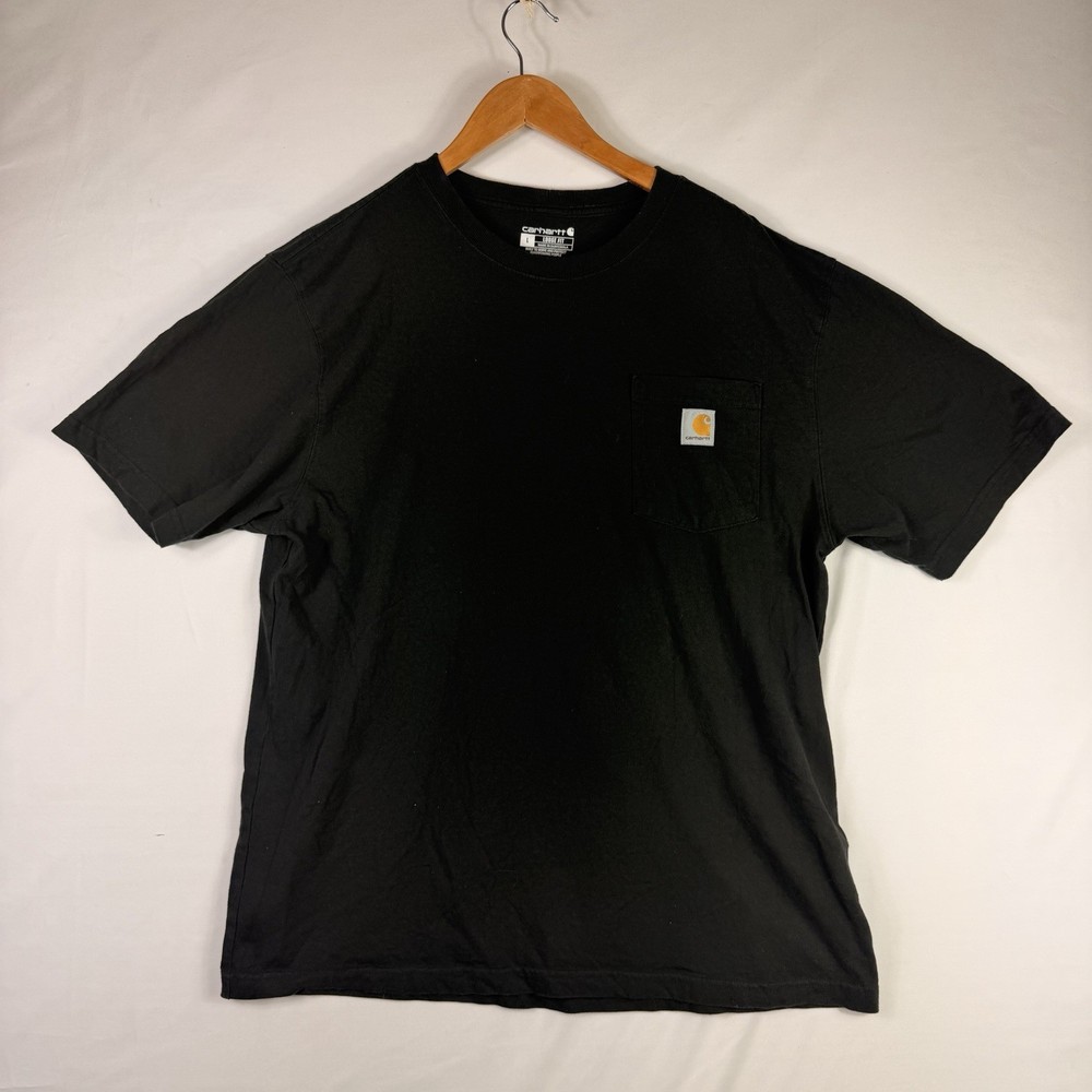 Carhartt T-Shirt Men's L Loose Fit Black Short Sleeve Pocket Tee 100% Cotton