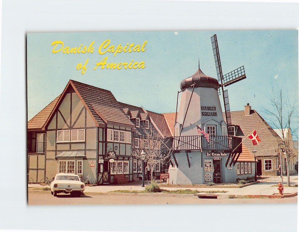 Postcard Danish Capital of America Hamlet Square Solvang California USA