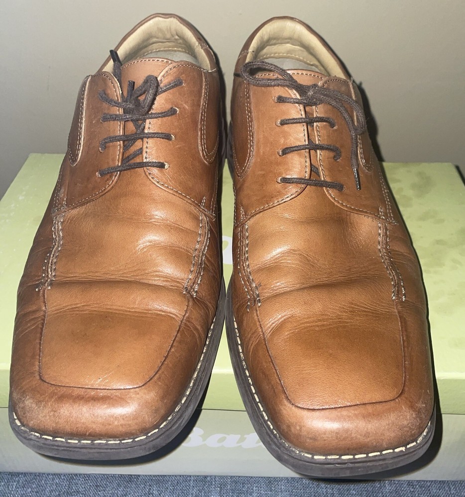 Bata - Mens Leather Lace Up Dress Shoes US 9.5 Light Brown - Made In Brazil used