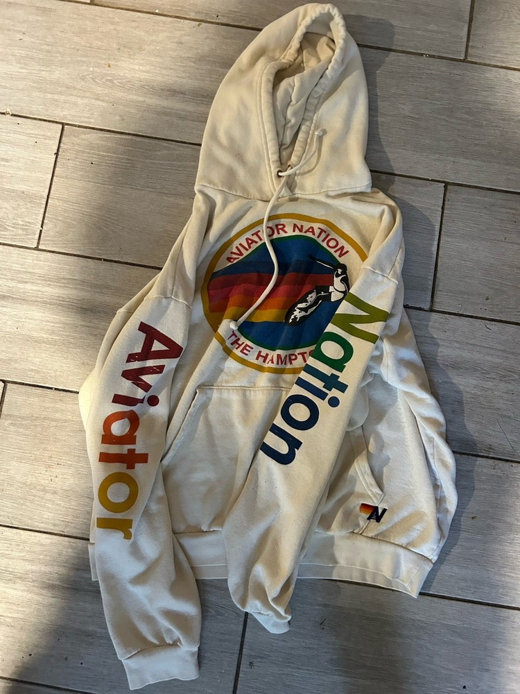 Mens / Womens Aviator Nation Logo Pullover Hoodie Large Sweatshirt *read desc*