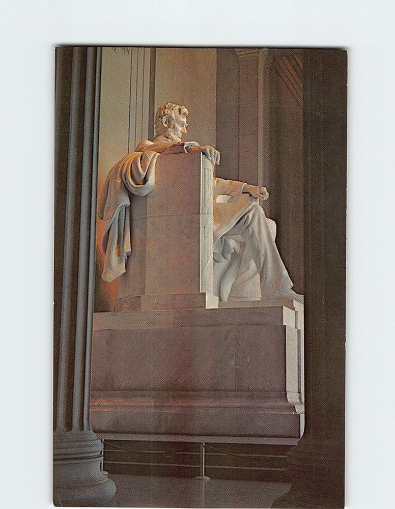 Postcard Lincoln Statue Lincoln Memorial Washington DC