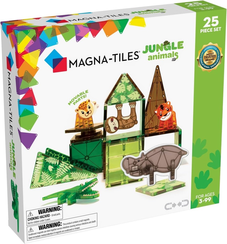 Jungle Animals 25-Piece Magnetic Construction Set, The ORIGINAL M...