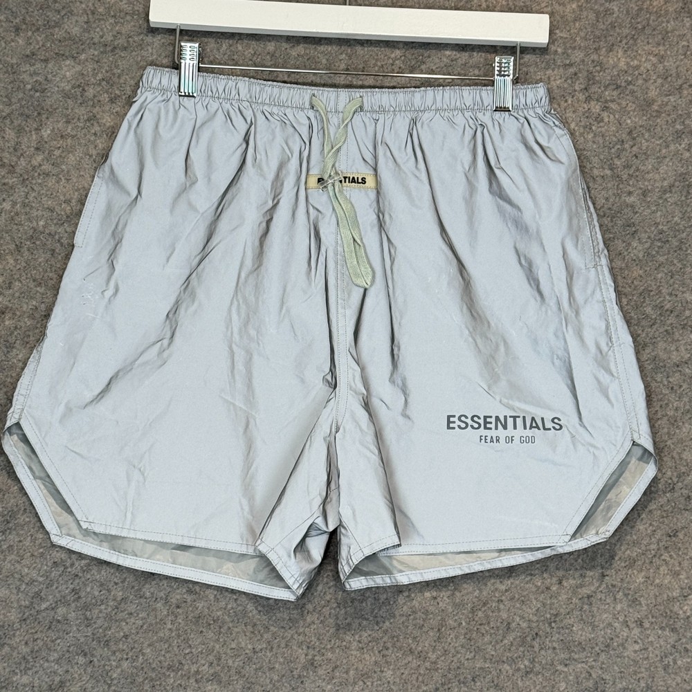 Essentials Fear of God FOG Volley Reflective Nylon Shorts Mens Large Lightweight
