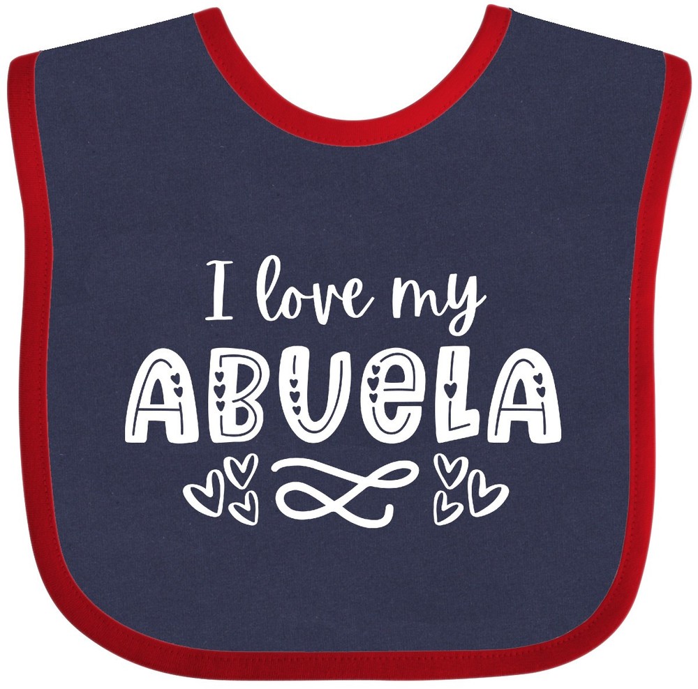 Inktastic I Love My Abuela With Hearts Baby Bib Mothers Day Grandma Niece Kids-image