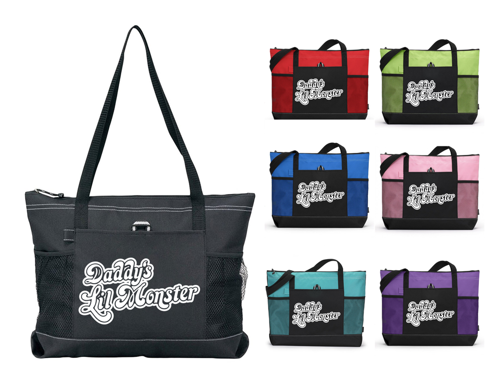 DADDY'S LIL MONSTER CUSTOM SPORTS GYM TRAVEL OVERNIGHT PURSE SCHOOL TOTE BAG