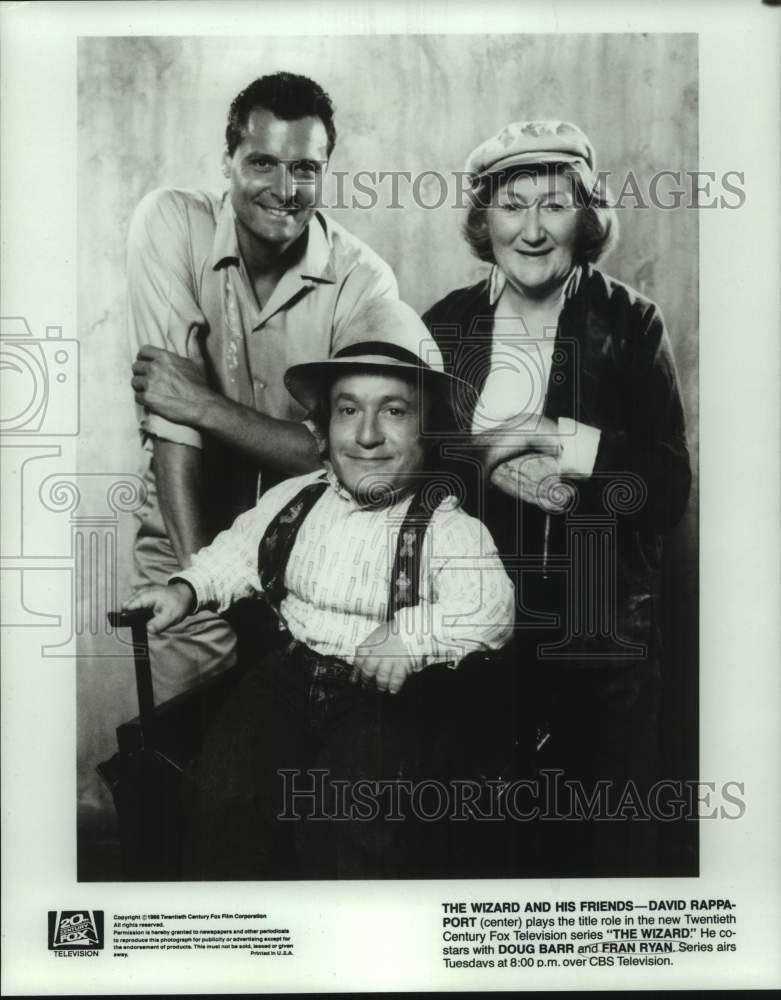 1986 Press Photo David Rappaport, Doug Barr and Fran Ryan on The Wizard, on CBS.