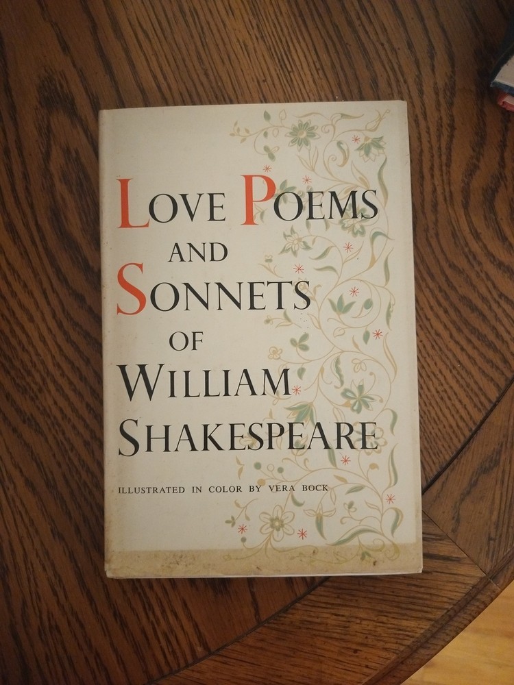 Vintage  Book - Love Poems and Sonnets of Shakespeare - 1957 Rare Vera Bock