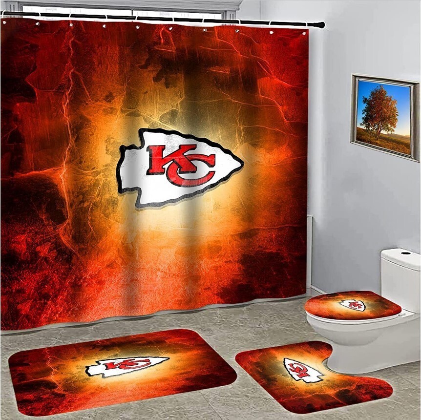 Brilliant Kansas City Chief Bathroom Sets, Shower Curtain Sets