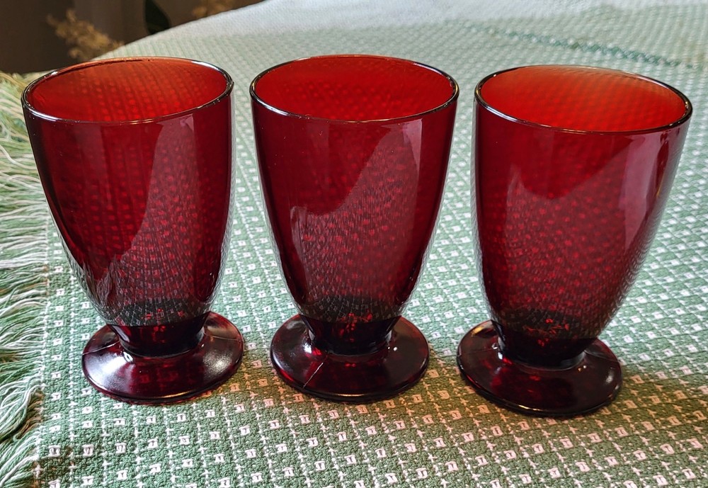 Set of 3 Vintage Royal Ruby Red Glass 5