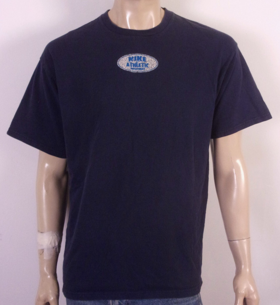 vintage 90s RARE Nike Athletic Department Center Swoosh T-Shirt Fuzzy Logo SZ L