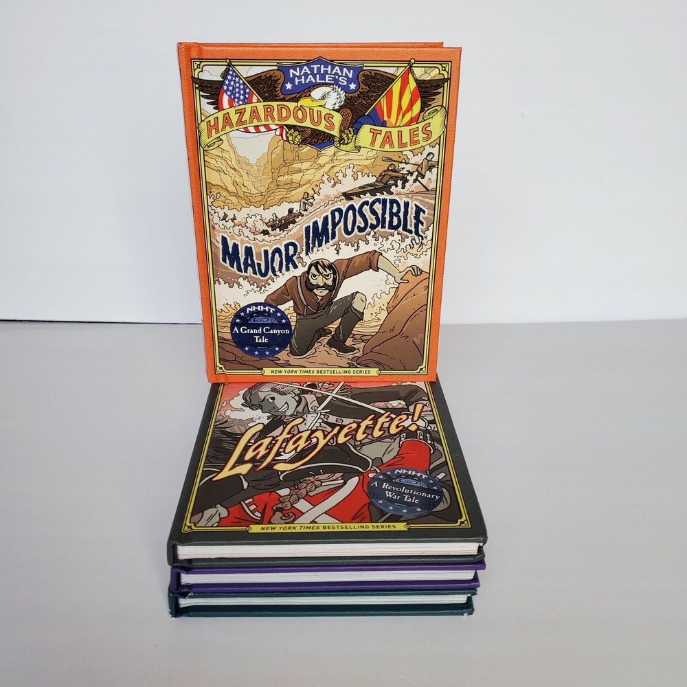 Lot of 4: Nathan Hale's Hazardous Tales: Ironclad,Impossible,Lafayette,&Abductor