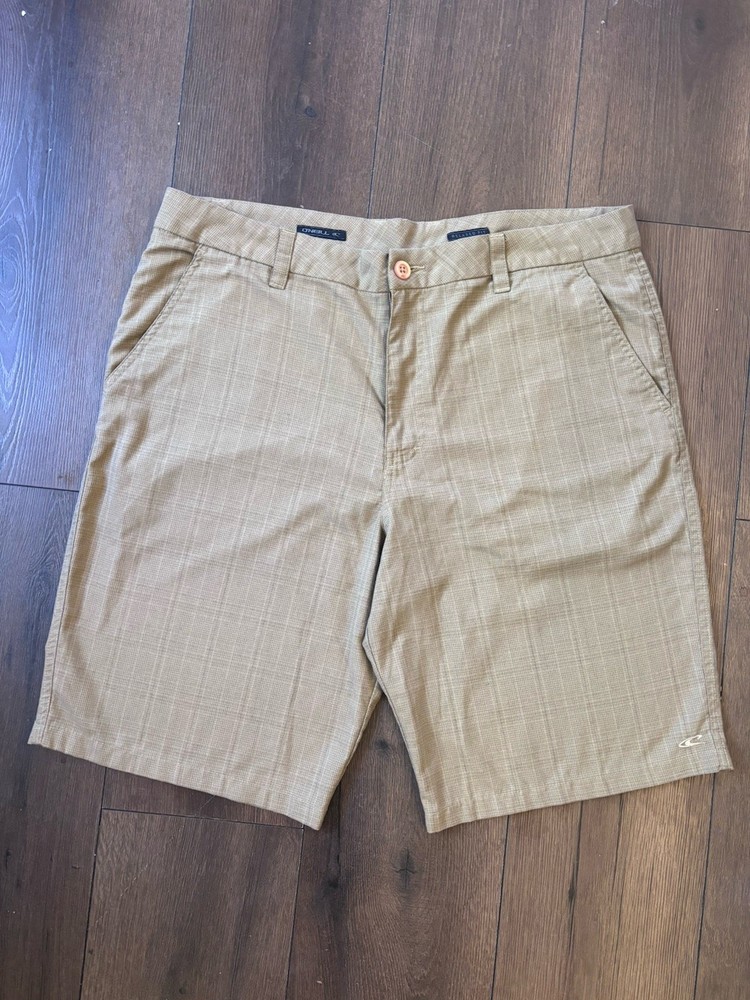 O’Neill Golf Shorts Man Beige Plaid  Relaxed Fit Size 36