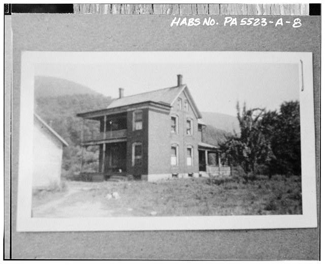 Photo:Pennsylvania PA 1900s Rural Brick House Mountain View Porch