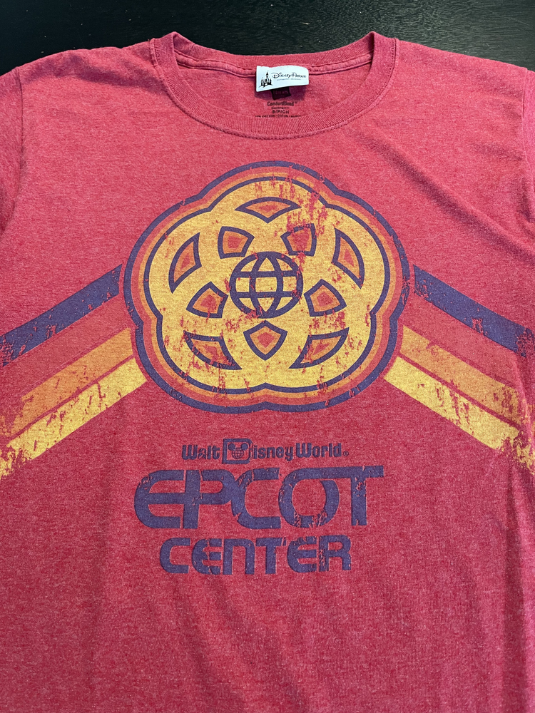 Retro Disney Parks EPCOT Center T-Shirt, Red, Size: Small