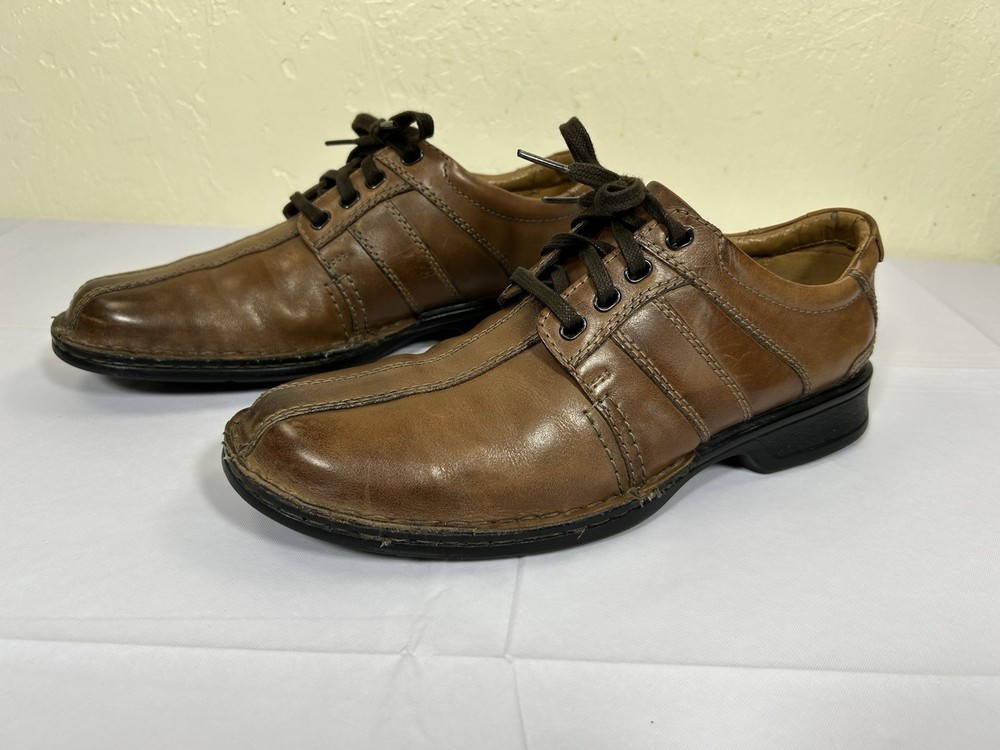 Clarks Touareg Vibe Brown Leather Lace Up Oxford Shoes Men's Size 9 Comfortable