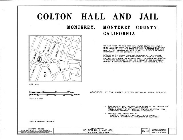 Photo:Monterey California Colton Hall and Jail Pacific Street 1930s HABS