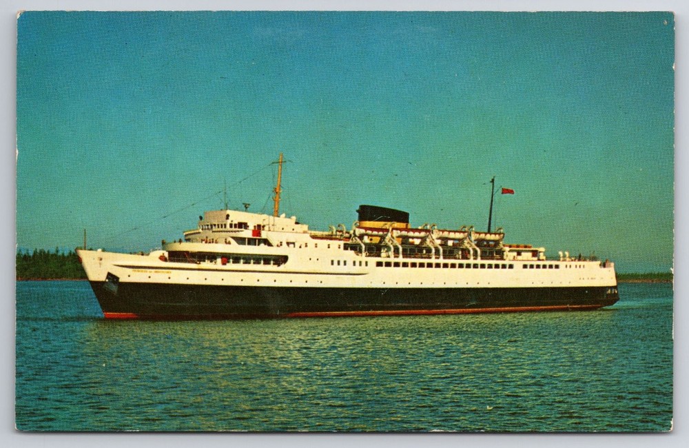 CPR Princess of Vancouver Ferry Postcard Vancouver BC Canada Kodachrome Ship