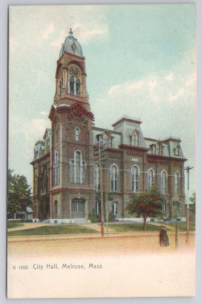 Melrose MA City Hall Postcard The Rotograph Co. Germany Early 1900s
