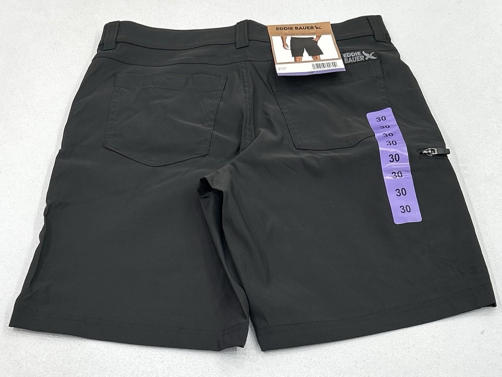 Eddie Bauer Men’s Rainier Tech Shorts, Black (Dark Gray), Size 30