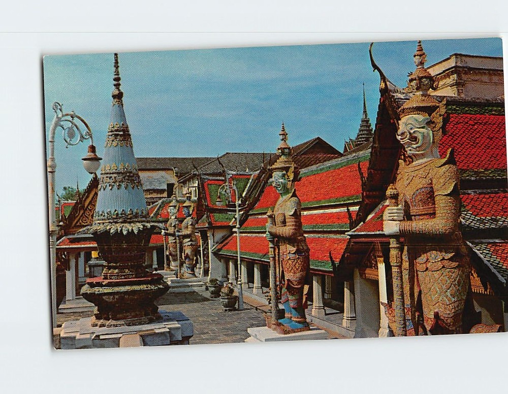 Postcard Inside the Temple of the Emerald Buddha, Bangkok, Thailand