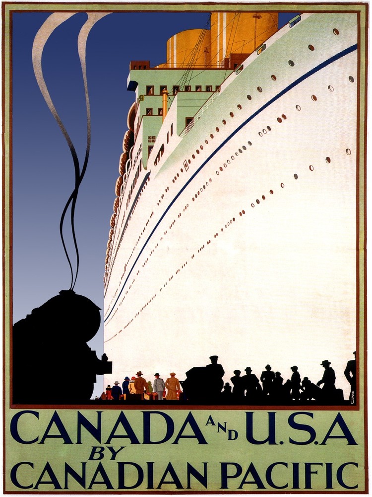 4113.Canada Pacific ocean liner.Canada and USA.POSTER.Home School art decor
