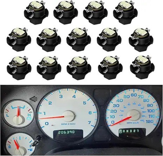 Instrument Gauge Cluster Panel Speedometer LED Lights Bulbs Ki Color: Ice blue