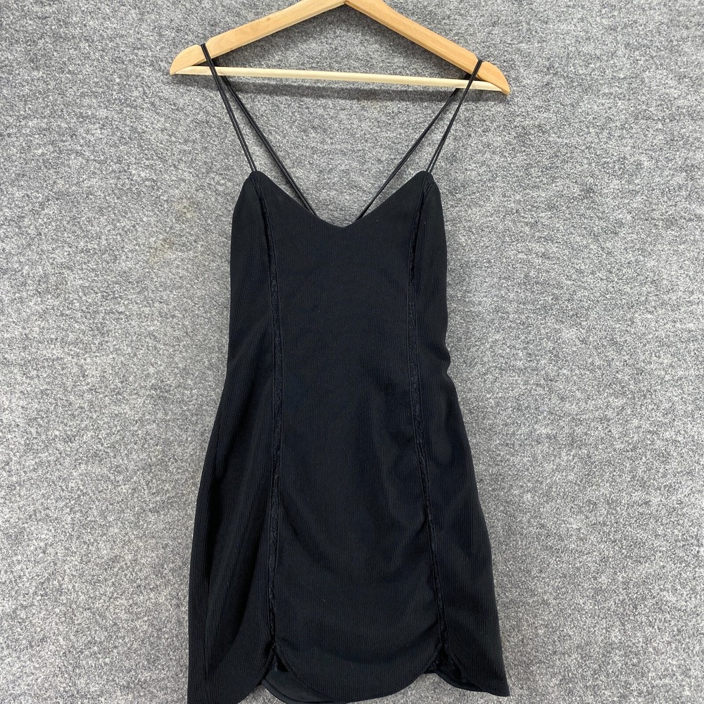 Honey Punch Dress Women S Black Sheath Short V-Neck Sleeveless Lined