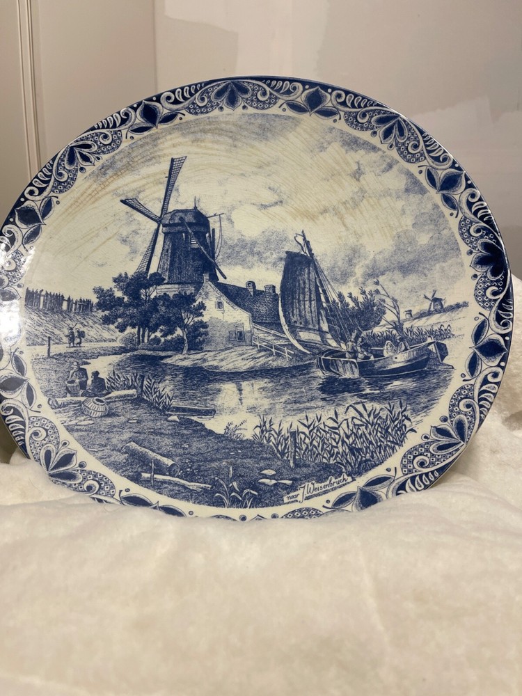 Vintage Delfts Blauw  Chemkefa 15in Round Platter