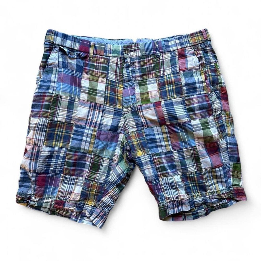 Polo Ralph Lauren Indian Madras Plaid Chino Shorts Sz 38 Patchwork Classic Fit
