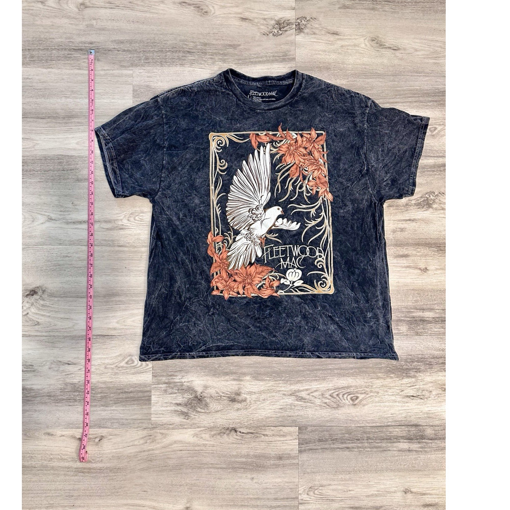 Fleetwood Mac Unisex Black Graphic Print Cotton Crew Neck T-Shirt Size XL