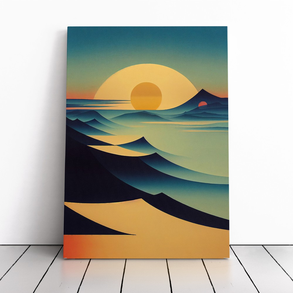 Abstract Mountain Sunset No.2 Canvas Wall Art Print Framed Picture Home Decor