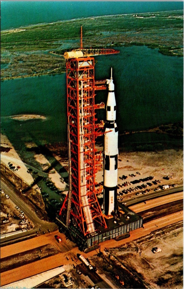 Dr Jim Stamps Postcard Kennedy Space Center Nasa Aerial View Apollo Saturn V 500