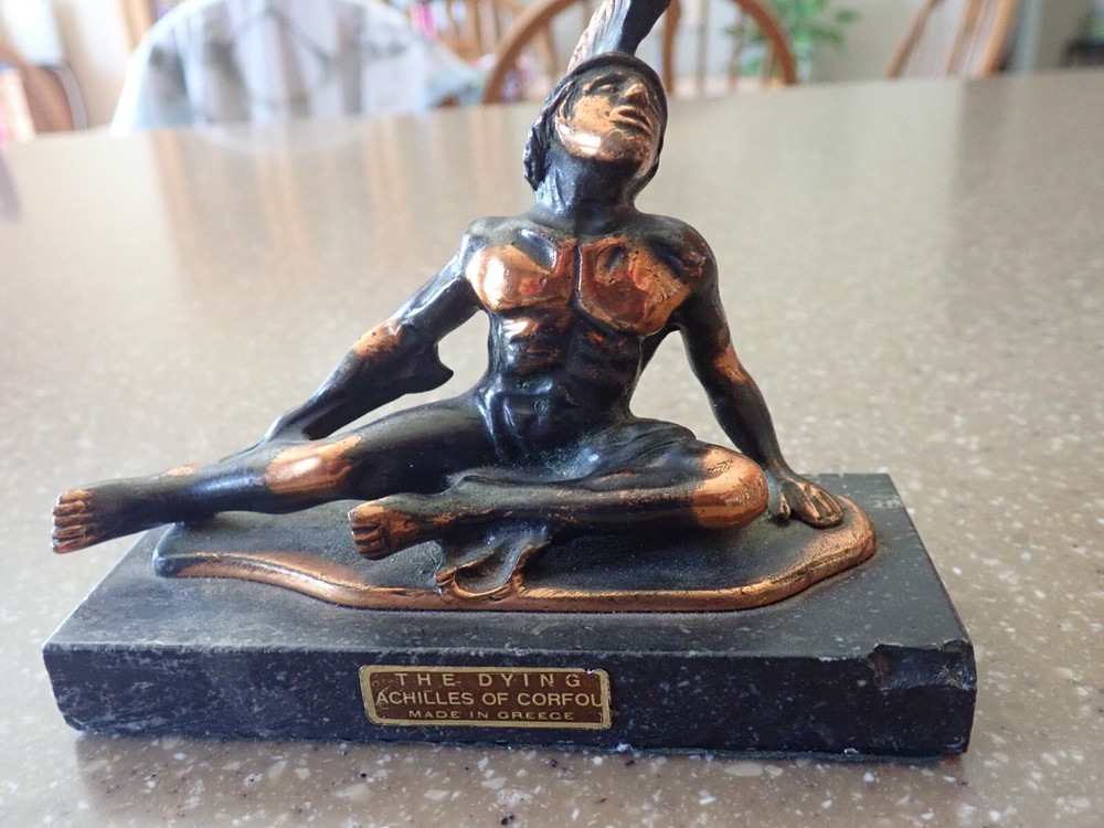 Dying Achilles Corfu Greek Statue 5.25 x 2 x 4 Inches-image