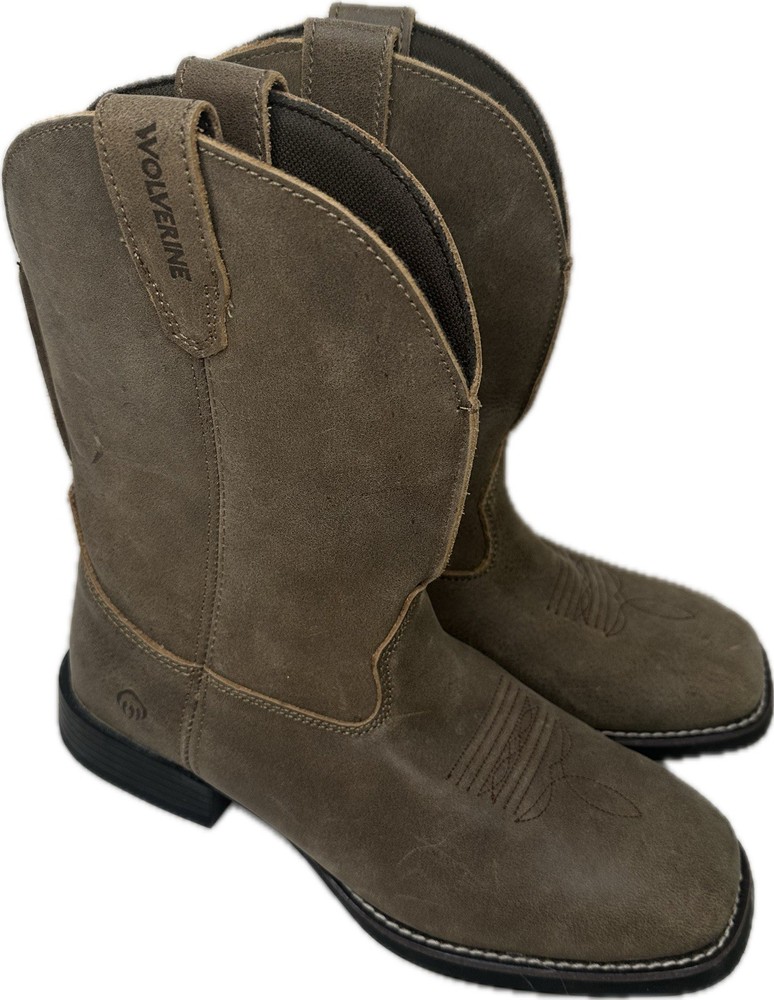 Wolverine Mens Bronc Western Brown Leather Dress Boots Size 8