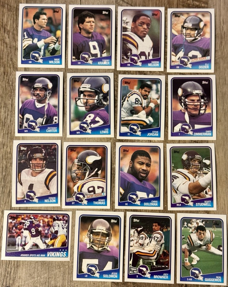 1988 Topps Minnesota Vikings 16-Card Team Set Football-Chris Doleman-A. Carter