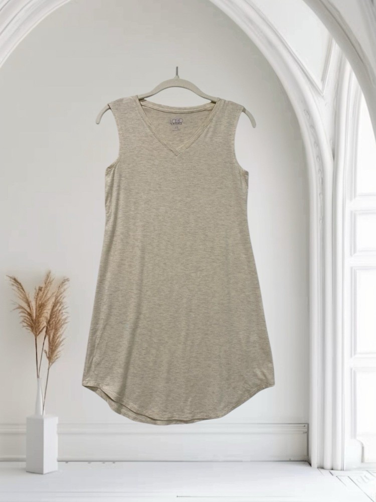 LOGO Layers By Lori Goldstein Sleeveless Tunic Top Size XS Soft Heathered Beige