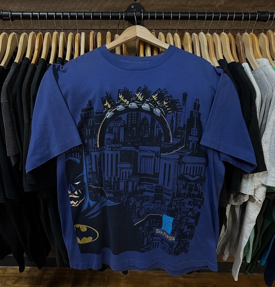 1990s Six Flags Batman: The Ride promo T-Shirt S-5XL (2-Sided)