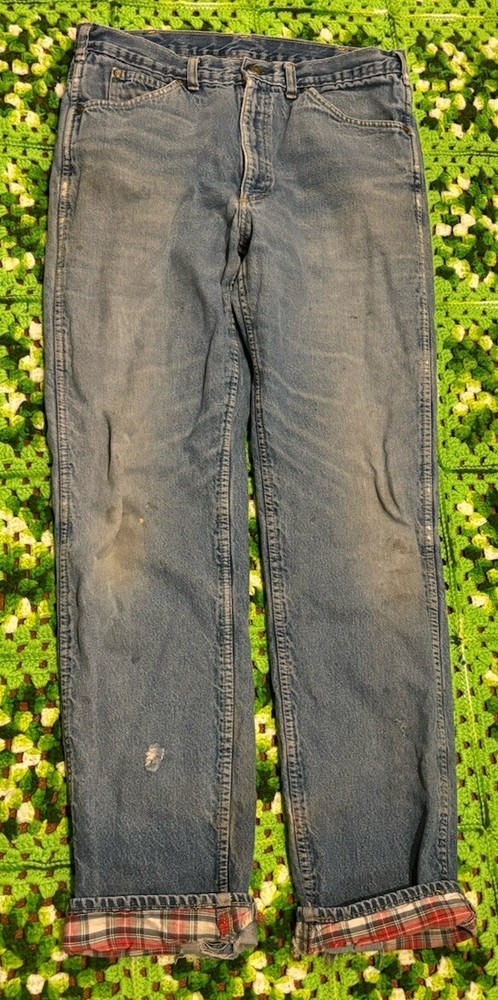 Oshkosh B'Gosh Jeans 36 Mens Flannel Lined Denim Grunge Skate Punk Rock Retro