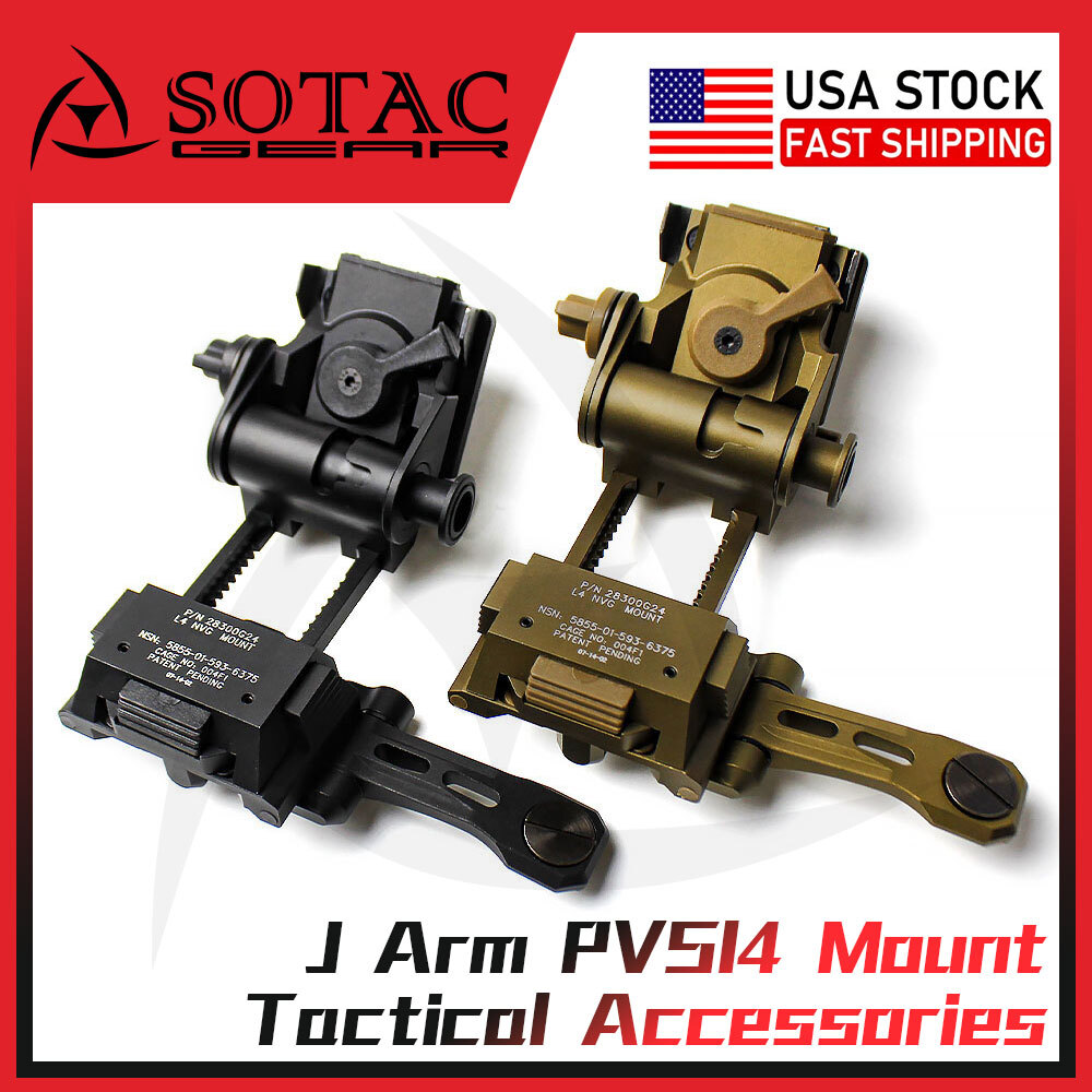 L4G24 + PVS-14 J-Arm Dovetail NVG Helmet Mount Goggle Bracket Night Vision SOTAC