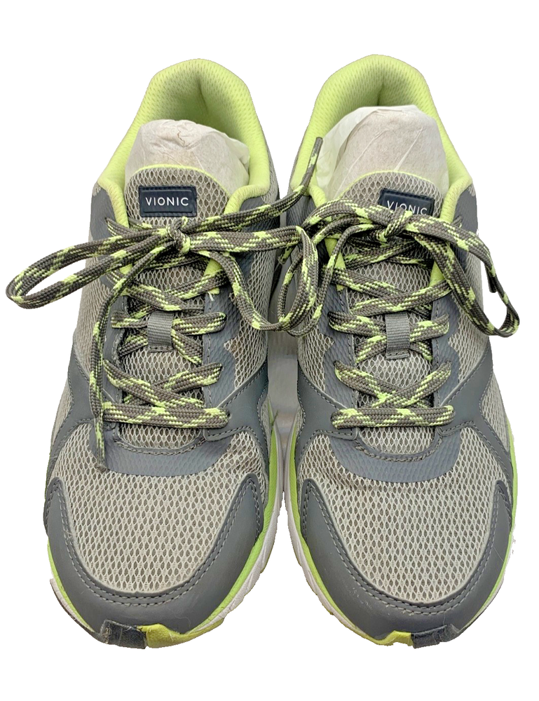 Vionic Women's Tennis Shoe Sneakers Gray/Green Size 9.5 Low Rise Lightweight