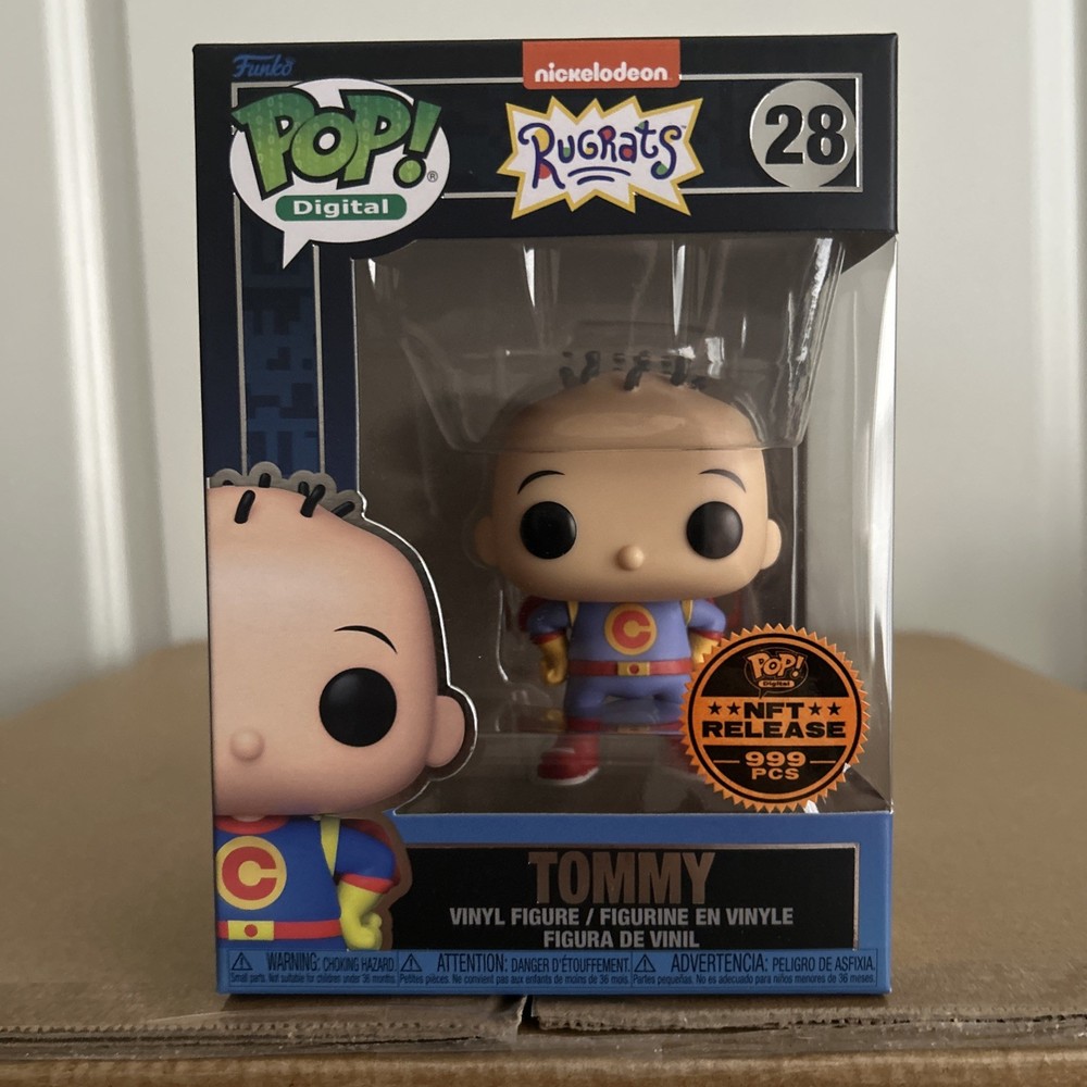 Funko Pop Digital Nickelodeon Rugrats #28 Tommy As Superhero Grail In Protector