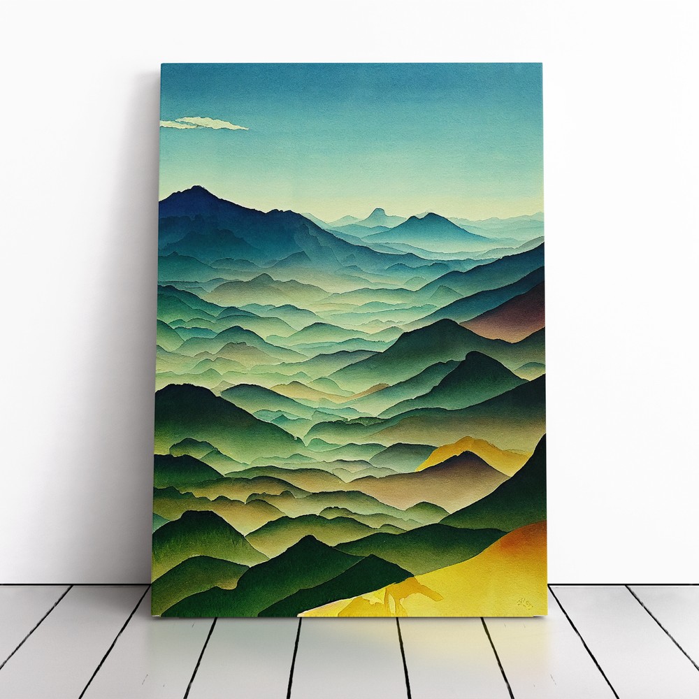 Of A Mountain Landscape No.4 Canvas Wall Art Print Framed Picture Home Decor